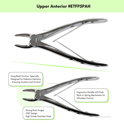 Extraction Tooth Forceps Pedo Kit Premium Quality Anatomic Handle Finger Pattern Set of 7 Pcs #ETFPK7PAH