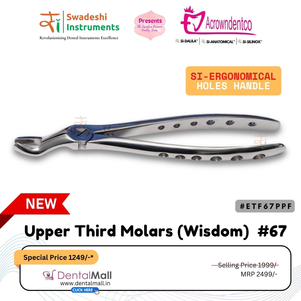Extraction Tooth Forceps Kit - Premium SI-Stain Polish Finish Surface SI-Ergonomical Holes Handle OR SI-Anatomical Cuts Handle