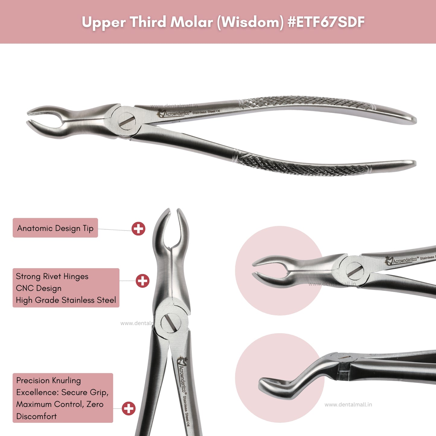 Extraction Tooth Forceps Kit Standard Dull Finish, Set of 14 Pcs #ETFK14SDF