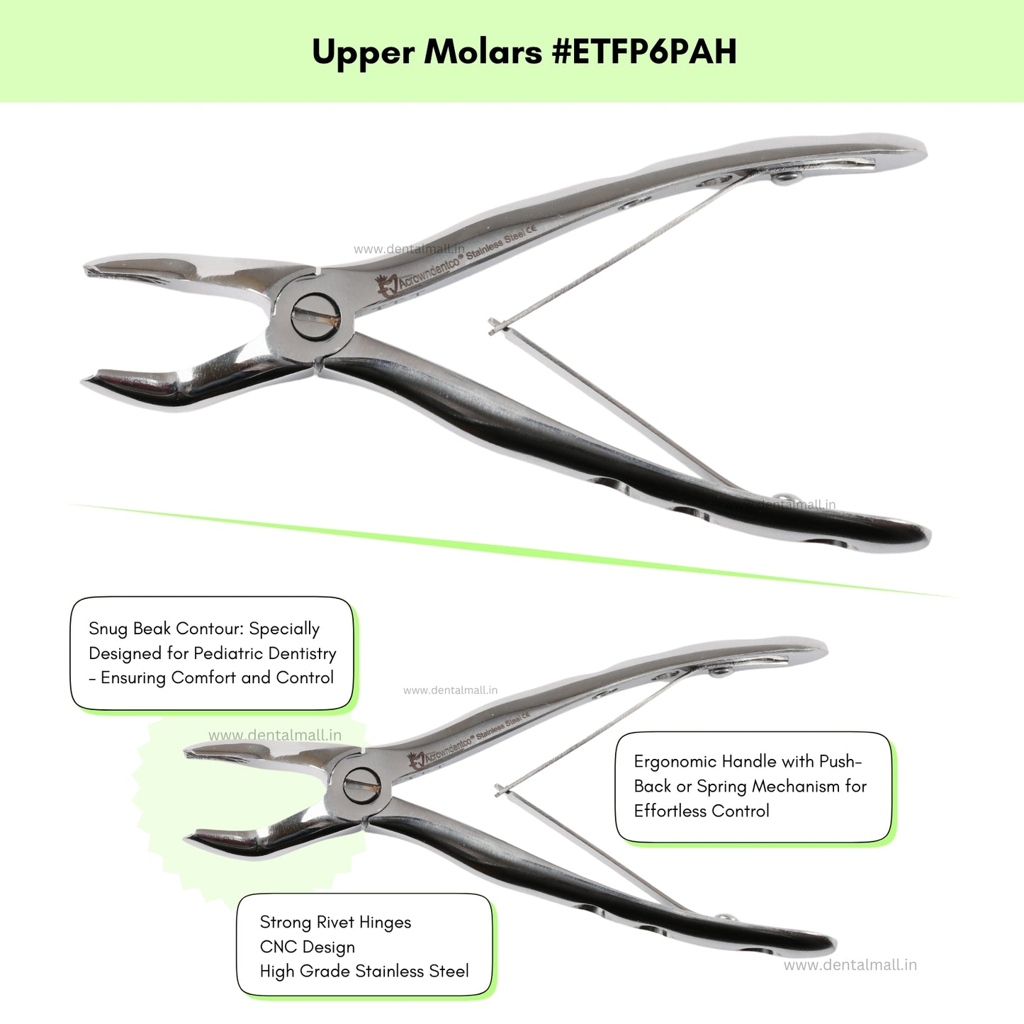 Extraction Tooth Forceps Pedo Kit Premium Quality Anatomic Handle Finger Pattern Set of 7 Pcs #ETFPK7PAH