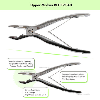 Extraction Tooth Forceps Pedo Kit Premium Quality Anatomic Handle Finger Pattern Set of 7 Pcs #ETFPK7PAH