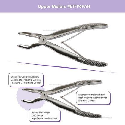 Extraction Tooth Forceps Pedo Kit Standard Set of 7 Pcs #ETFPK7SDF