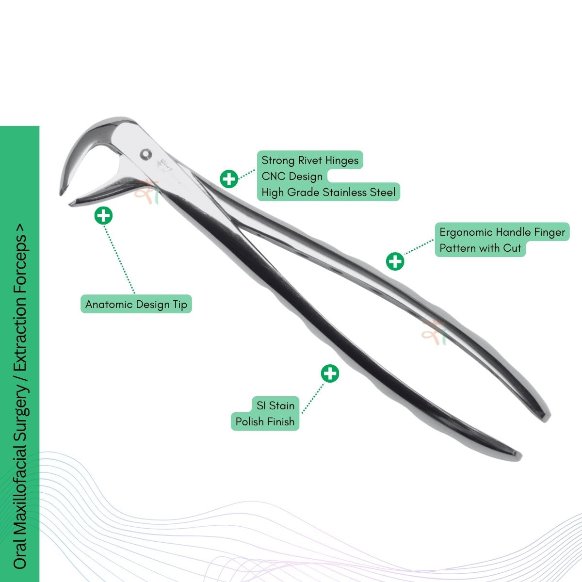Extraction Tooth Forceps Kit - Premium SI-Stain Polish Finish Surface SI-Ergonomical Holes Handle OR SI-Anatomical Cuts Handle
