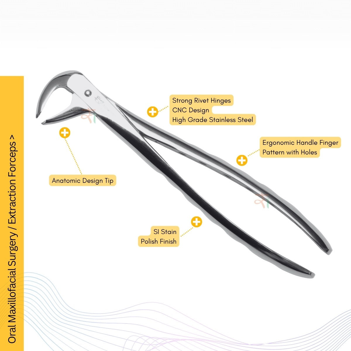 Extraction Tooth Forceps Kit - Premium SI-Stain Polish Finish Surface SI-Ergonomical Holes Handle OR SI-Anatomical Cuts Handle