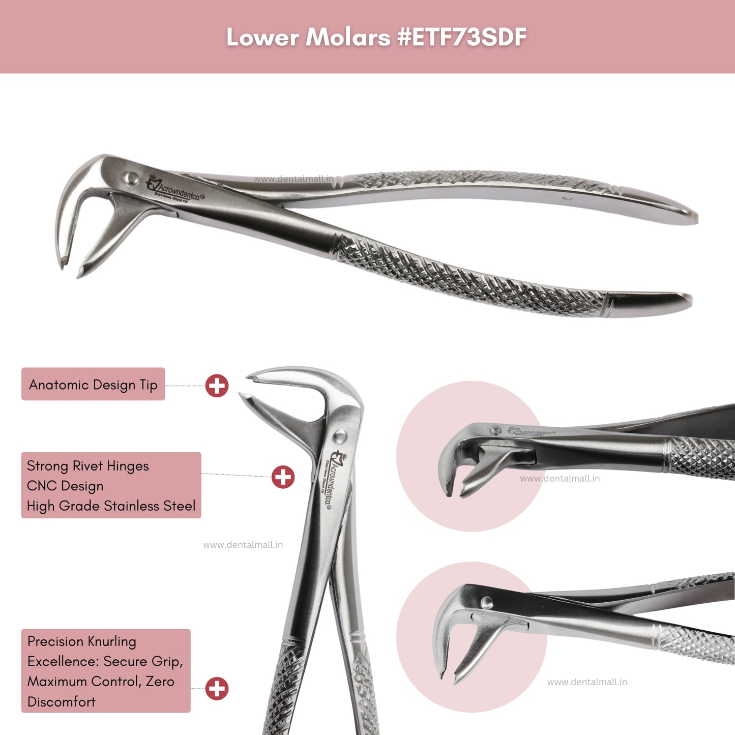 Extraction Tooth Forceps Kit Standard Dull Finish, Set of 14 Pcs #ETFK14SDF