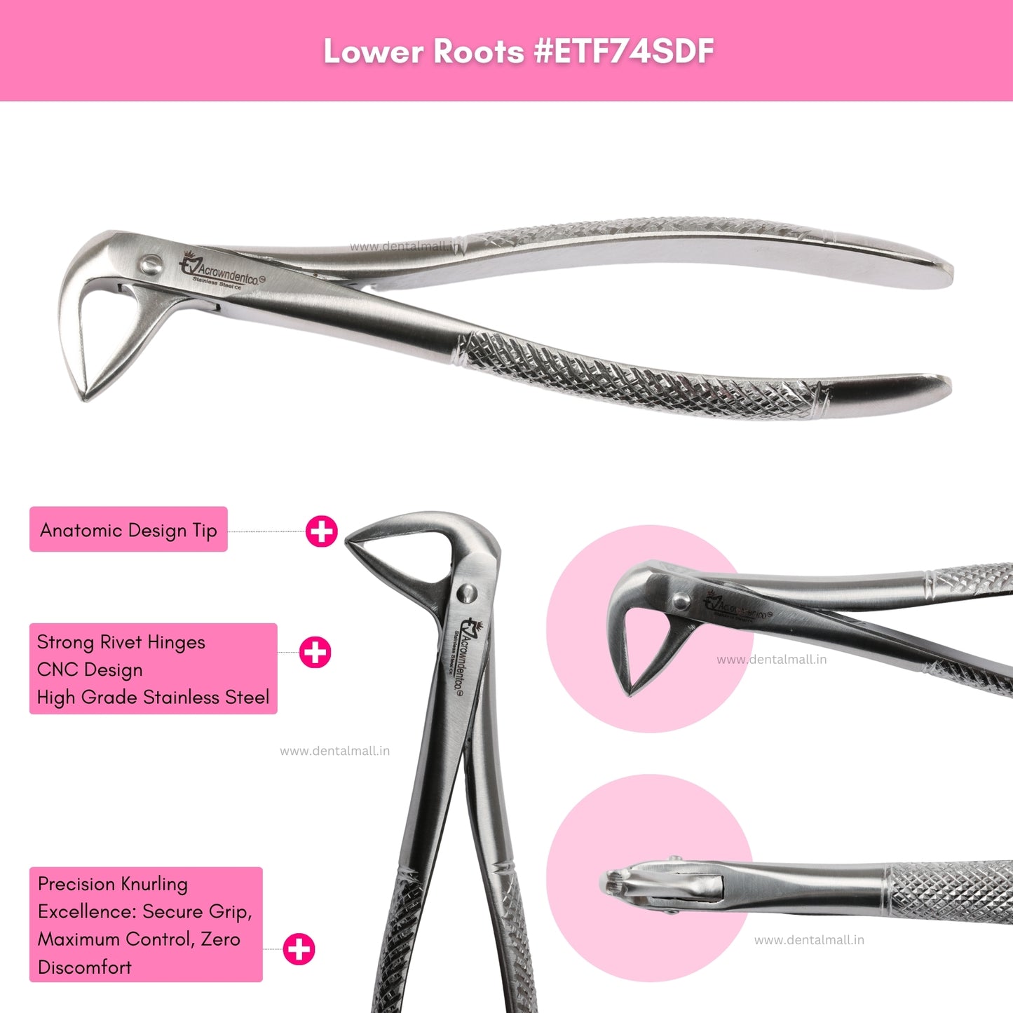 Extraction Tooth Forceps Kit Standard Dull Finish, Set of 12 Pcs #ETFK12SDF