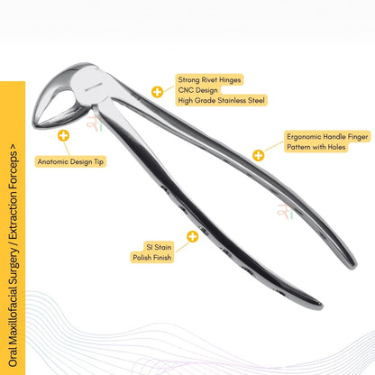 Extraction Tooth Forceps Kit - Premium SI-Stain Polish Finish Surface SI-Ergonomical Holes Handle OR SI-Anatomical Cuts Handle