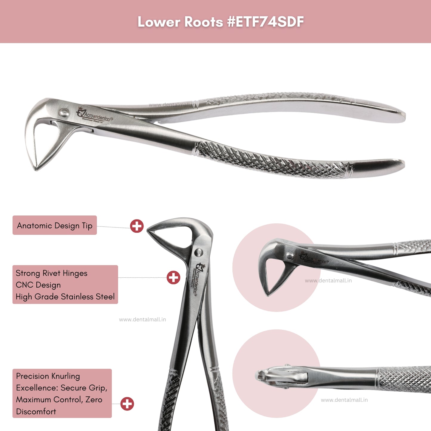 Extraction Tooth Forceps Kit Standard Dull Finish, Set of 14 Pcs #ETFK14SDF