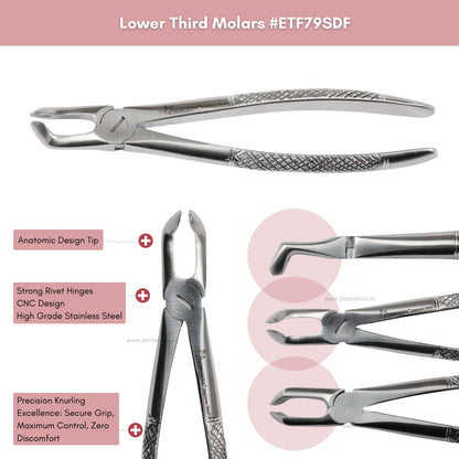 Extraction Tooth Forceps Kit Standard Dull Finish, Set of 14 Pcs #ETFK14SDF