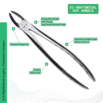 Extraction Tooth Forceps Kit - Premium SI-Stain Polish Finish Surface SI-Ergonomical Holes Handle OR SI-Anatomical Cuts Handle