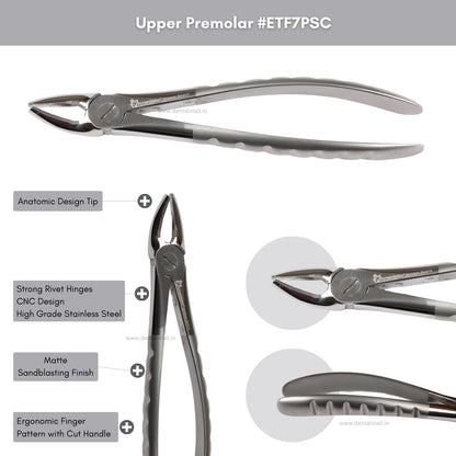 Extraction Tooth Forceps Kit Premium Quality Finger Pattern with Cut Handle Matte Sandblasting Finish, Set of 12 Pcs