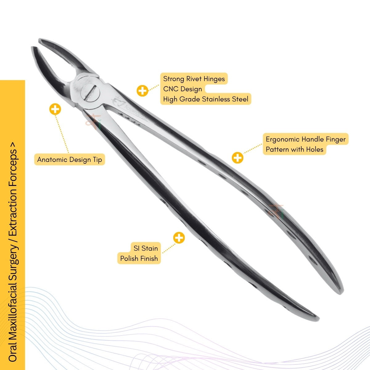 Extraction Tooth Forceps Kit - Premium SI-Stain Polish Finish Surface SI-Ergonomical Holes Handle OR SI-Anatomical Cuts Handle