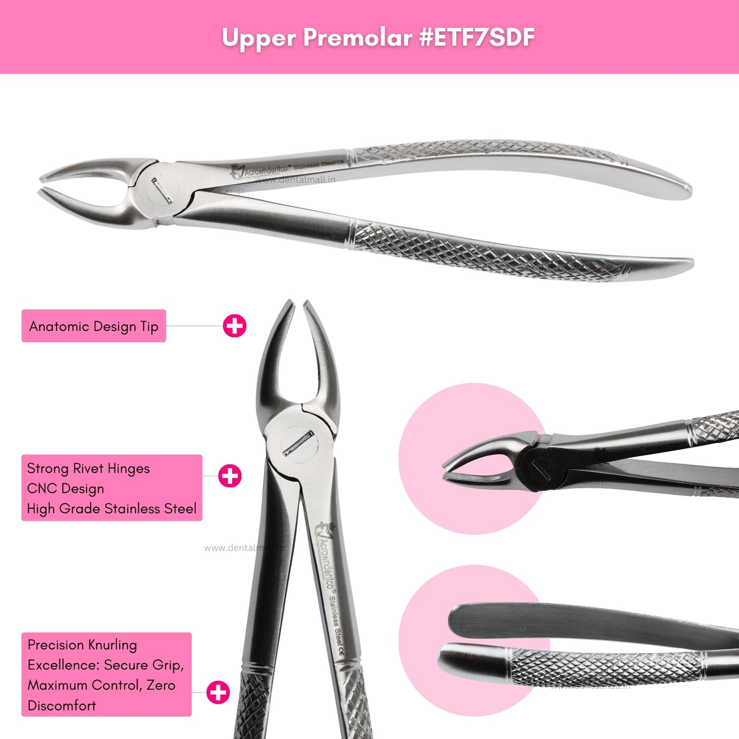 Extraction Tooth Forceps Kit Standard Dull Finish, Set of 12 Pcs #ETFK12SDF