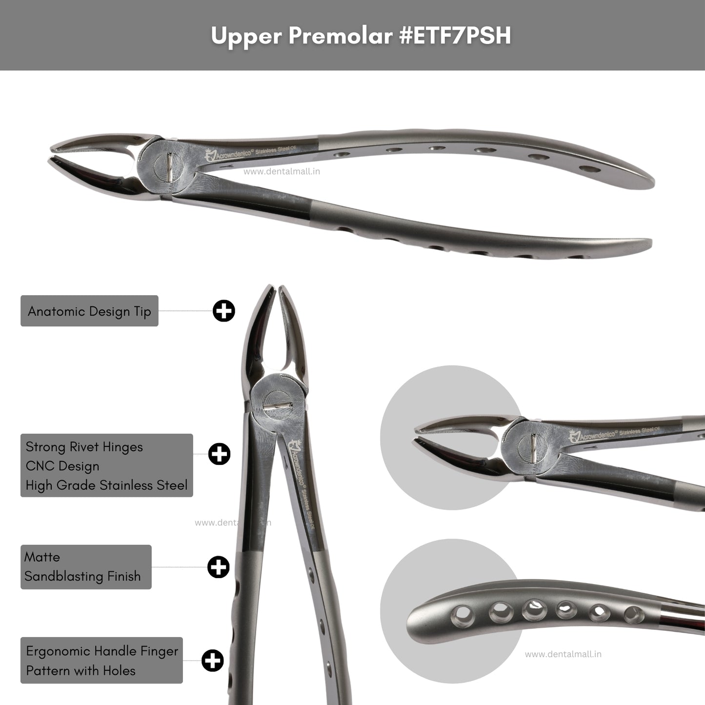 Extraction Tooth Forceps Kit Premium Quality Finger Pattern with Holes Handle Matte Sandblasting Set of 12 Pcs