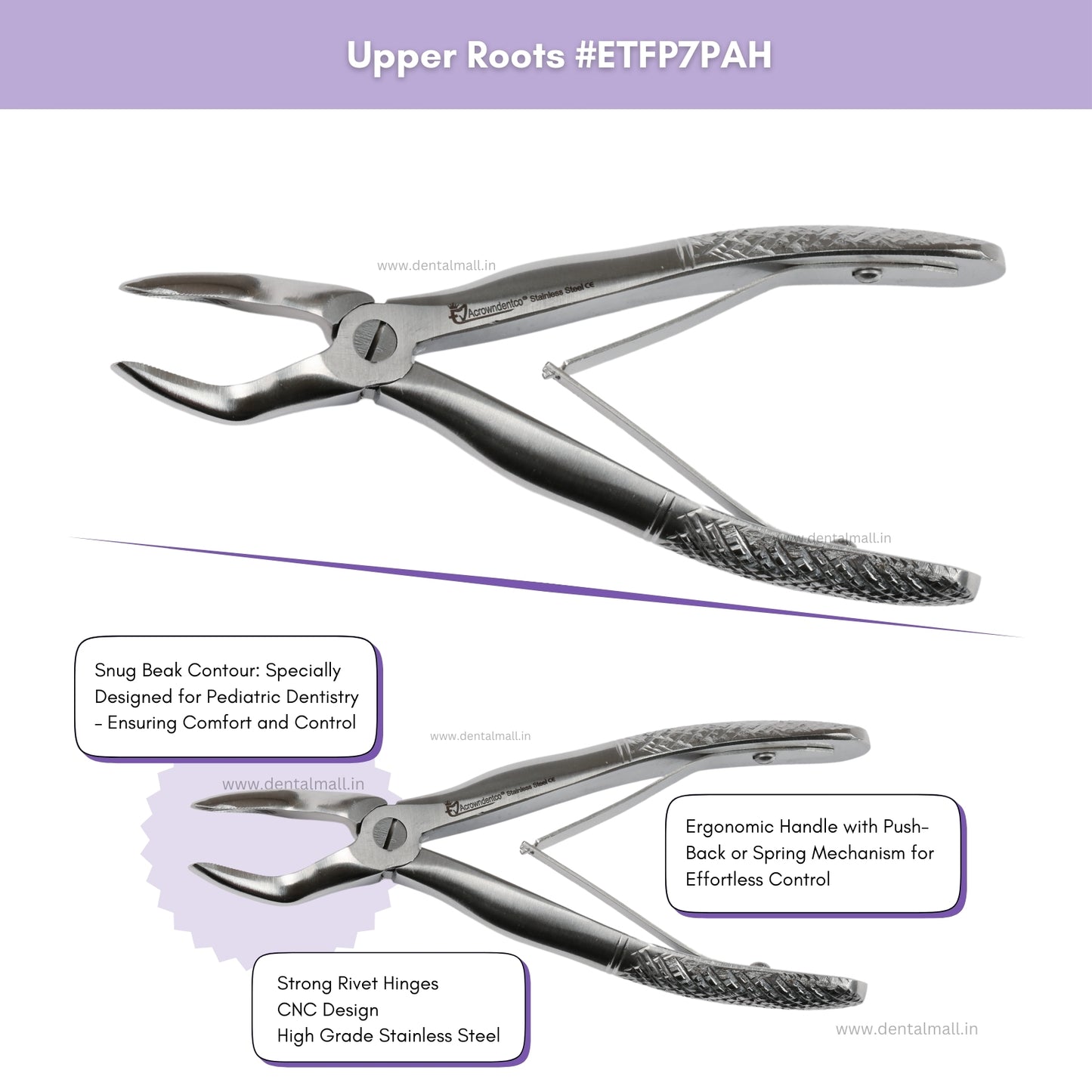 Extraction Tooth Forceps Pedo Kit Standard Set of 7 Pcs #ETFPK7SDF