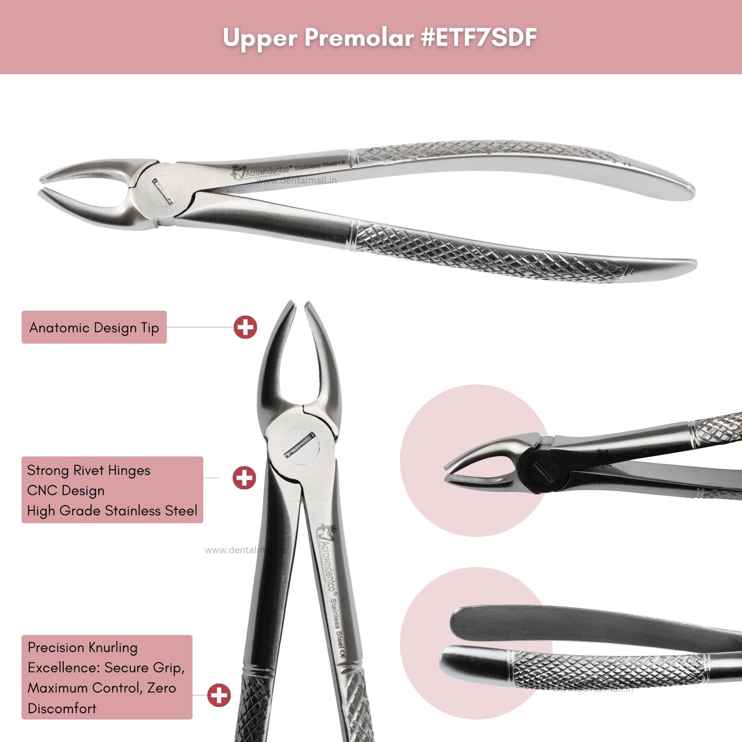 Extraction Tooth Forceps Kit Standard Dull Finish, Set of 14 Pcs #ETFK14SDF