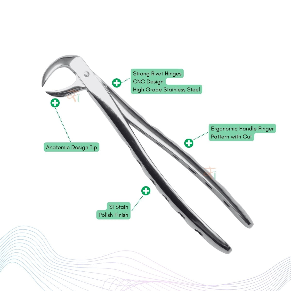 Extraction Tooth Forceps Kit - Premium SI-Stain Polish Finish Surface SI-Ergonomical Holes Handle OR SI-Anatomical Cuts Handle