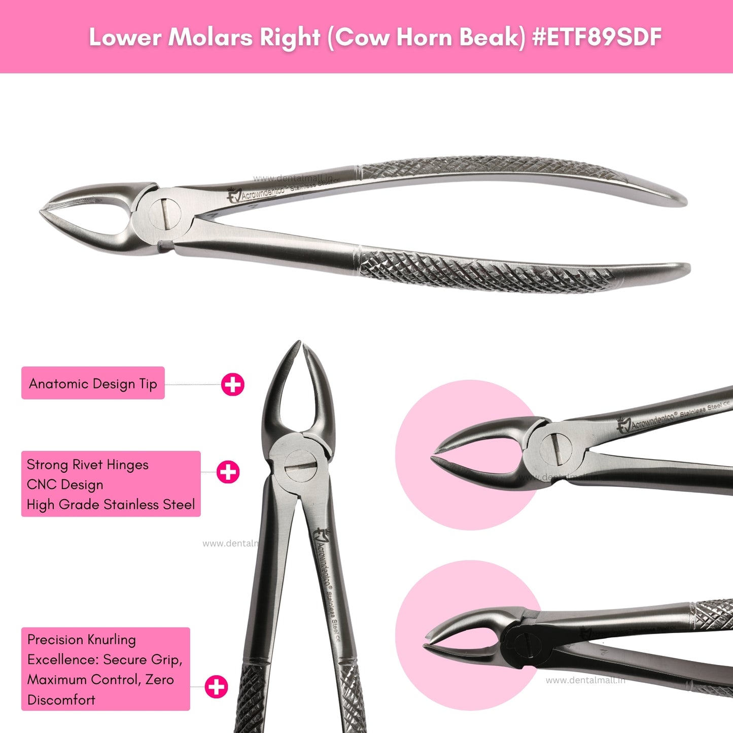 Extraction Tooth Forceps Kit Standard Dull Finish, Set of 12 Pcs #ETFK12SDF