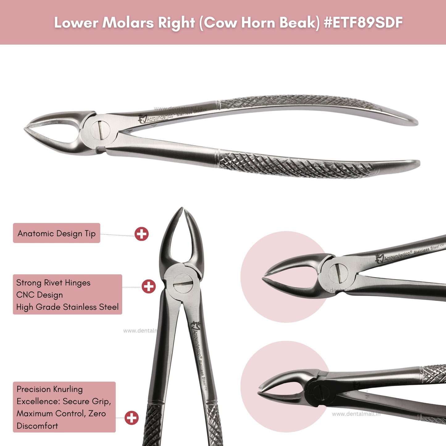 Extraction Tooth Forceps Kit Standard Dull Finish, Set of 14 Pcs #ETFK14SDF