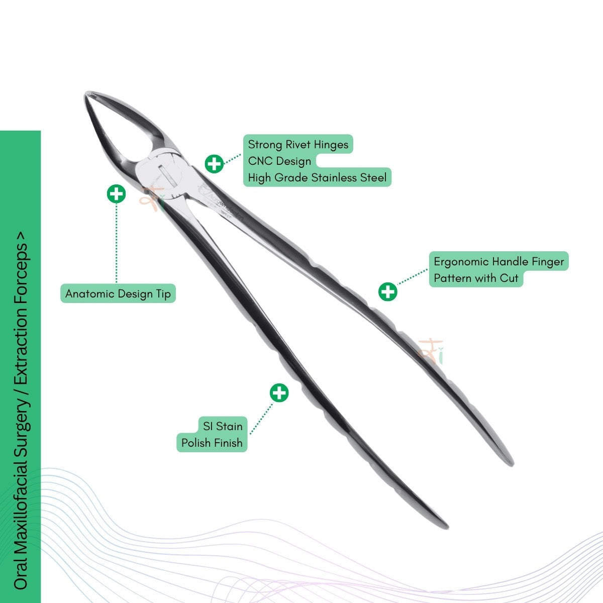 Extraction Tooth Forceps Kit - Premium SI-Stain Polish Finish Surface SI-Ergonomical Holes Handle OR SI-Anatomical Cuts Handle