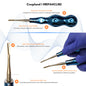 ROOT ELEVATORS PREMIUM ANATOMICAL HANDLE  SET OF 7 Pcs. #REPAHK7B2 Anatomic BLUE DLC Handle | Gold TiN Coated Tip | CNC Non-Breakable Design Joint
