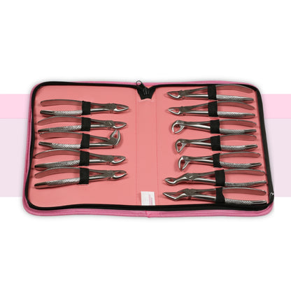 Extraction Tooth Forceps Kit Standard Dull Finish, Set of 12 Pcs #ETFK12SDF