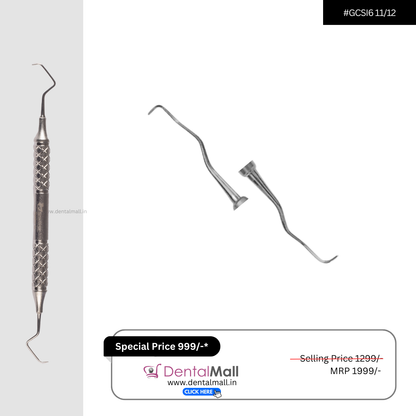 Gracey Curette Set Of 7 Pcs Ergonomic Premium Sandblasting Handle with Cross Serration Handle Pattern #GCSK7HH