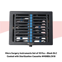 Micro Surgery Instruments Set of 10 Pcs – Black DLC Coated with Sterilization Cassette #MSIBDLCK10