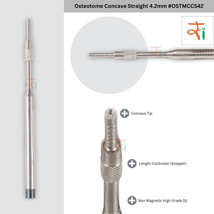 Osteotome Concave Straight Set of 5 Pieces #OSTMCCSK5