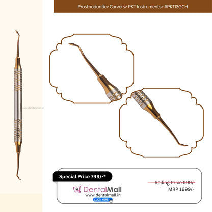 P.K. Thomas Modelling (PKT Carving) Instruments – Gold TiN Coated Premium SI-DALILA Hollow Handle Set Of 5 Pcs #PKTK5GCH