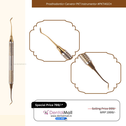 P.K. Thomas Modelling (PKT Carving) Instruments – Gold TiN Coated Premium SI-DALILA Hollow Handle Set Of 5 Pcs #PKTK5GCH