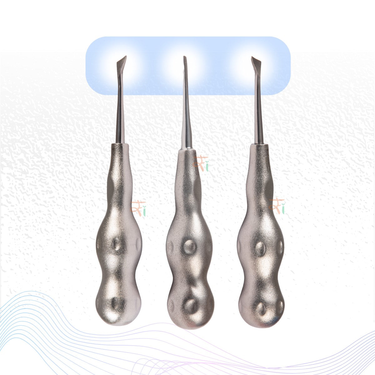 Root Elevator Cryer Set of 3 Pcs – Premium SI-Anatomic Handle Sand-Blasting Pattern #RECRK3PAH