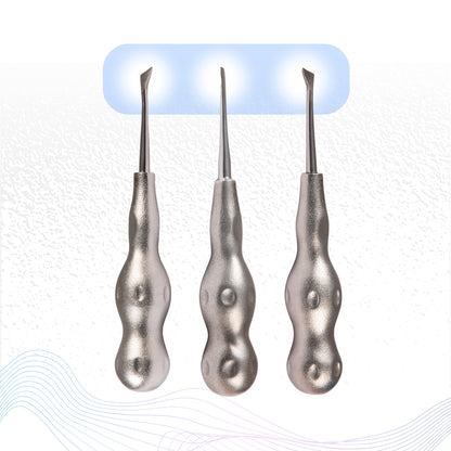 Root Elevator Cryer Set of 3 Pcs Premium Anatomic Handle Pattern #RECRK3PAH