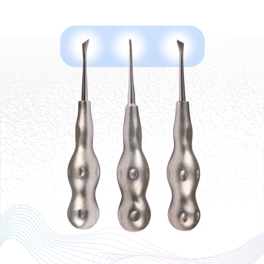 Root Elevator Cryer Set of 3 Pcs Premium Anatomic Handle Pattern #RECRK3PAH