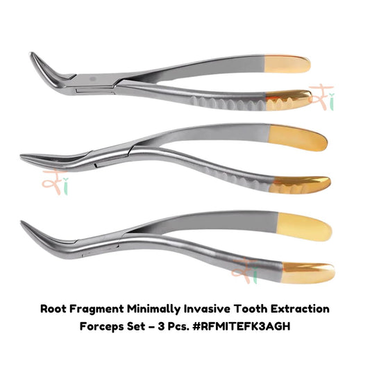 Root Fragment Minimally Invasive Tooth Extraction Forceps Set – 3 Pcs. #RFMITEFK3AGH