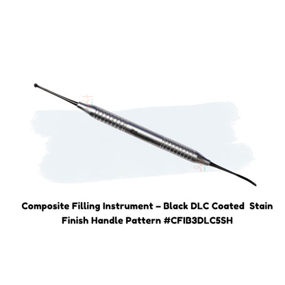 Composite Filling Instrument Set of 6 Pcs – Black DLC Coated  Stain Finish Handle Pattern #CFIB3DLCK6SH
