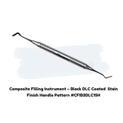 Composite Filling Instrument Set of 6 Pcs – Black DLC Coated  Stain Finish Handle Pattern #CFIB3DLCK6SH