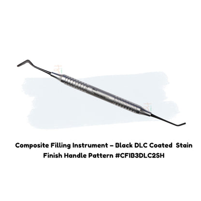 Composite Filling Instrument Set of 6 Pcs – Black DLC Coated  Stain Finish Handle Pattern #CFIB3DLCK6SH