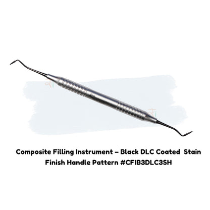 Composite Filling Instrument Set of 6 Pcs – Black DLC Coated  Stain Finish Handle Pattern #CFIB3DLCK6SH