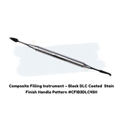 Composite Filling Instrument Set of 6 Pcs – Black DLC Coated  Stain Finish Handle Pattern #CFIB3DLCK6SH