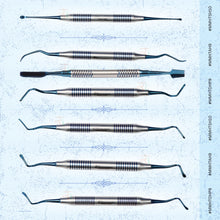 Sinus Lifting Instrument Set – 6 Pcs Blue DLC Coated Tips | Hollow Stain-Finish Ring Handles #SLIBDLCK6