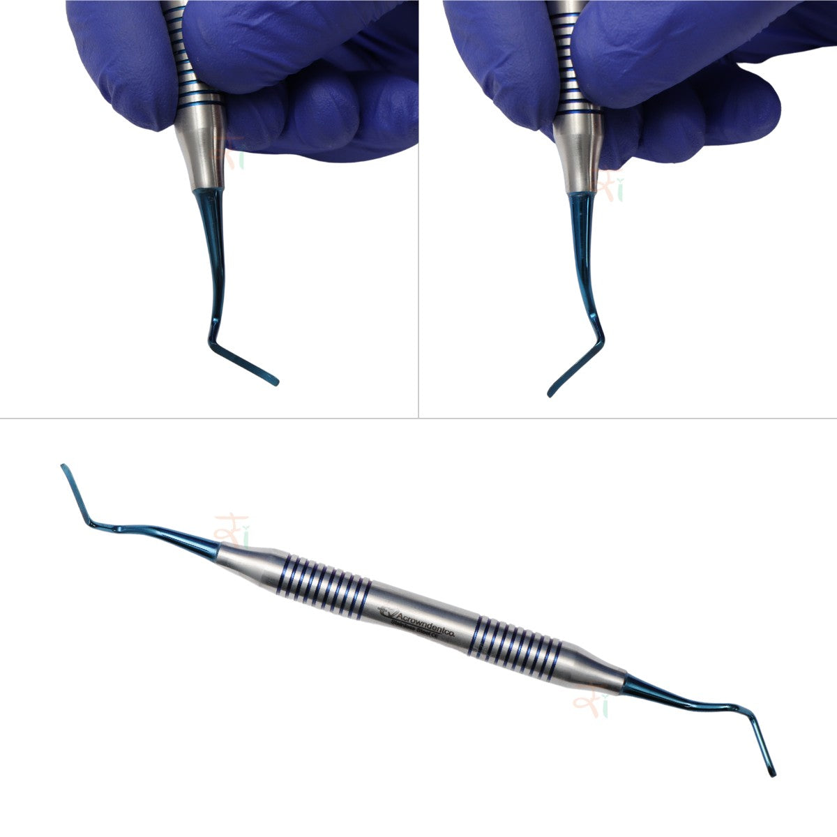 Sinus Lifting Instrument Set – 6 Pcs Blue DLC Coated Tips | Hollow Stain-Finish Ring Handles #SLIBDLCK6
