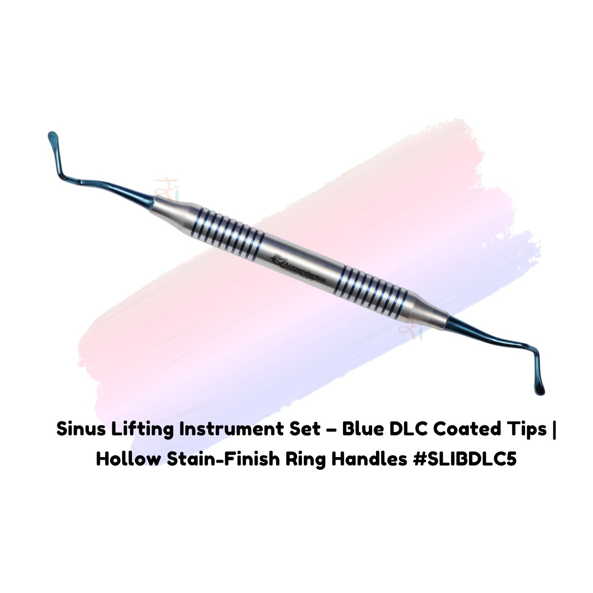 Sinus Lifting Instrument Set – 6 Pcs Blue DLC Coated Tips | Hollow Stain-Finish Ring Handles #SLIBDLCK6