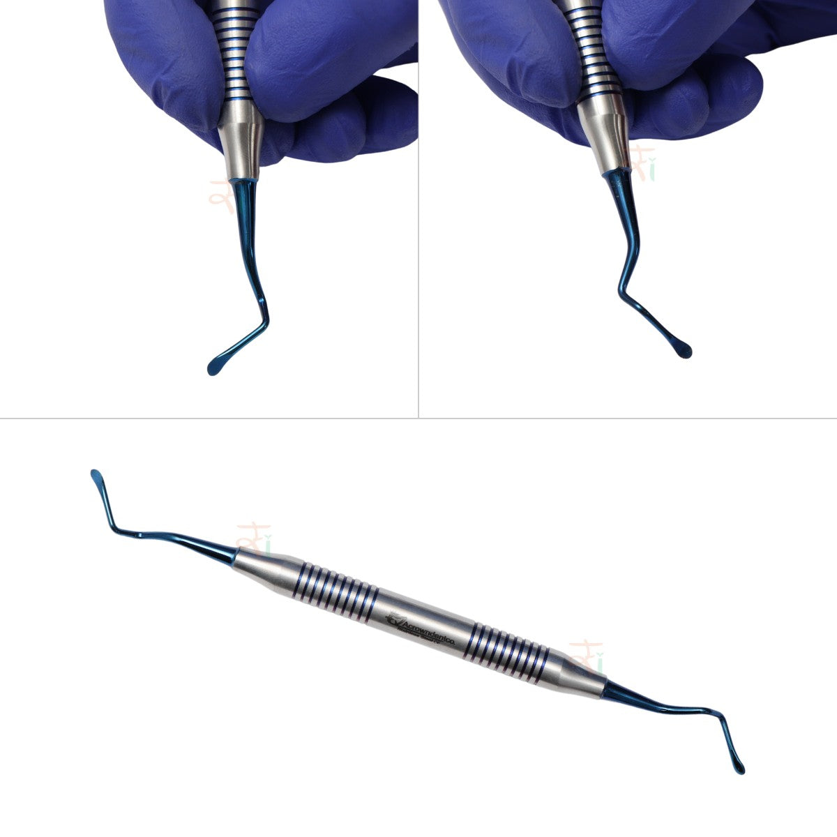 Sinus Lifting Instrument Set – 6 Pcs Blue DLC Coated Tips | Hollow Stain-Finish Ring Handles #SLIBDLCK6