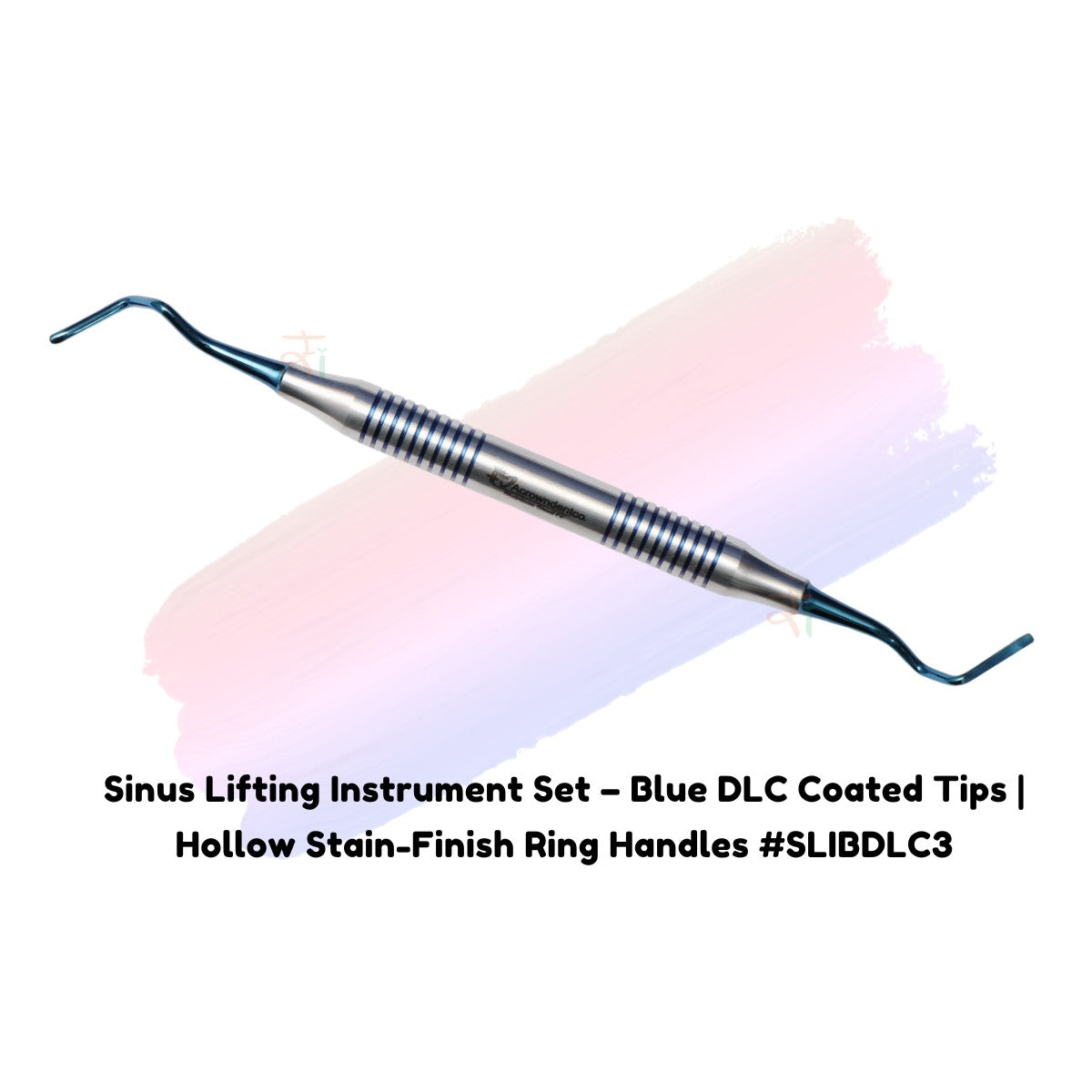 Sinus Lifting Instrument Set – 6 Pcs Blue DLC Coated Tips | Hollow Stain-Finish Ring Handles #SLIBDLCK6
