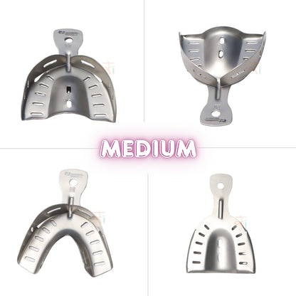 Premium Deep Impression Trays – Dentulous Perforated Satin Finish Surface Set (6 Pcs)  Model: DITDPK6P