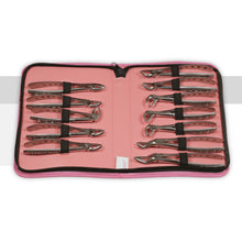 Extraction Tooth Forceps Kit Premium Quality Finger Pattern with Holes Handle Matte Sandblasting Set of 12 Pcs