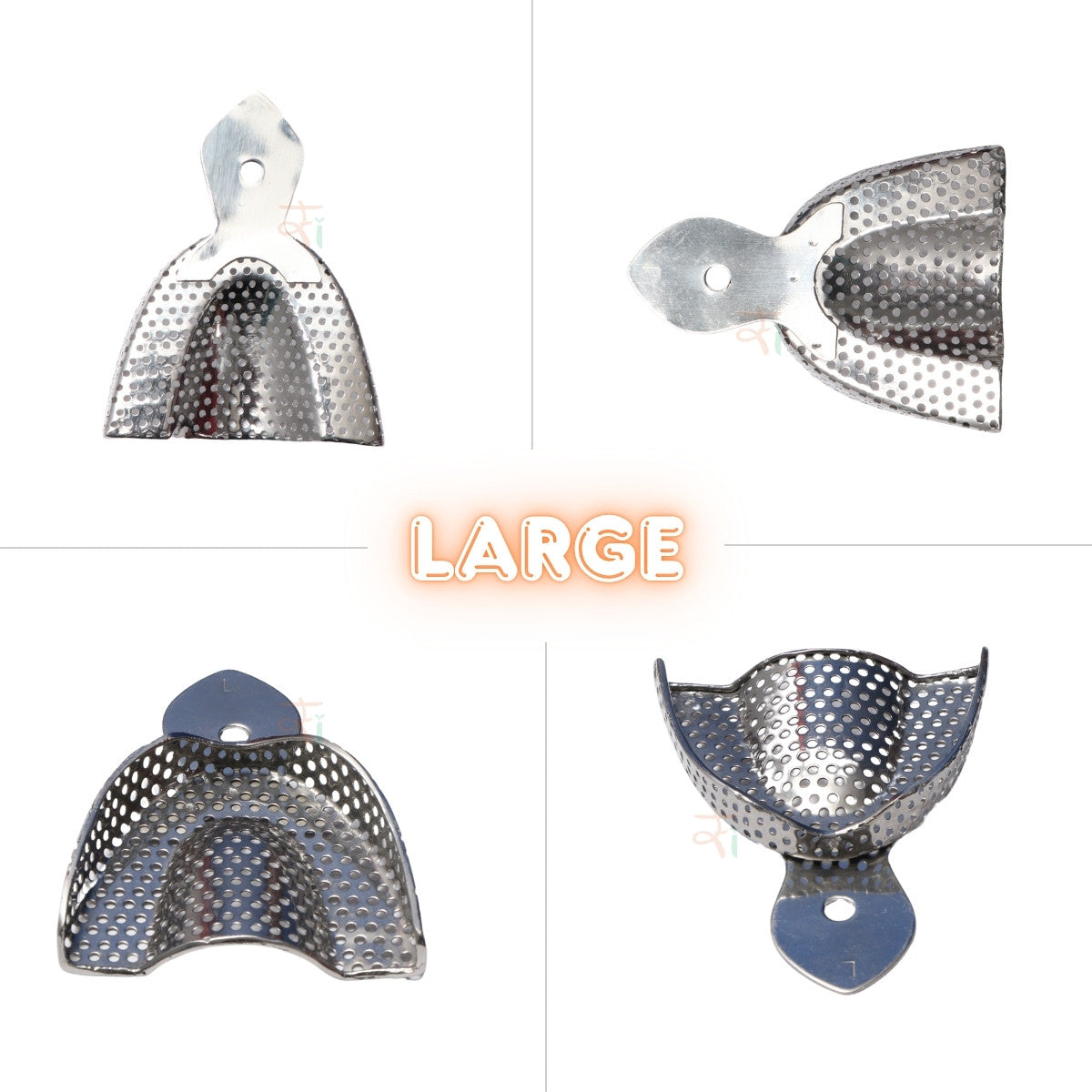 Impression Tray Dentulous Perforated Rim-Lock (Retention-Rim) Kit – Set of 8 Pcs #ITDPRLK8S