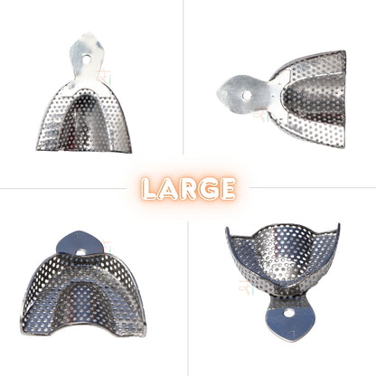 Impression Tray Dentulous Perforated Rim-Lock (Retention-Rim) Kit – Set of 8 Pcs #ITDPRLK8S