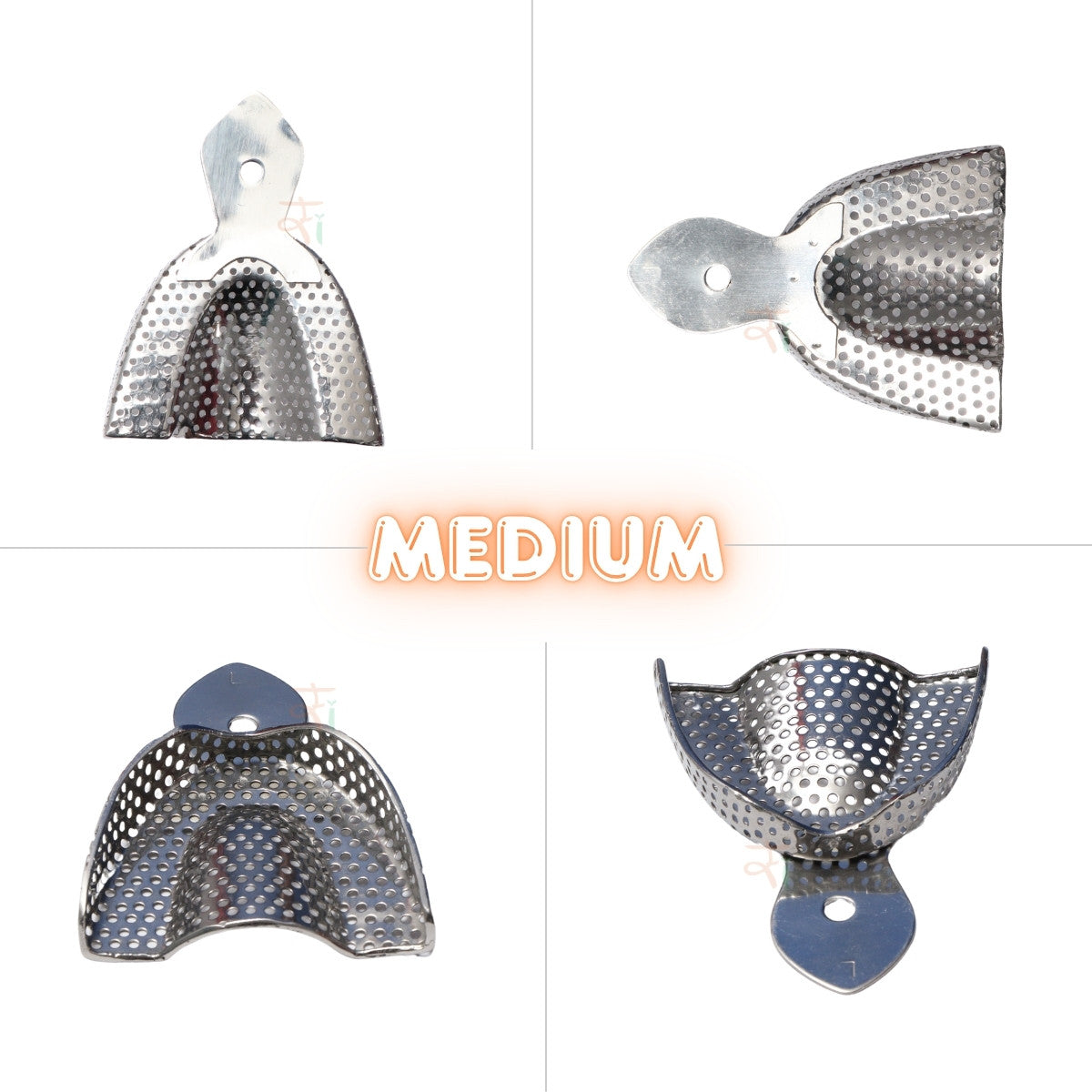 Impression Tray Dentulous Perforated Rim-Lock (Retention-Rim) Kit – Set of 8 Pcs #ITDPRLK8S